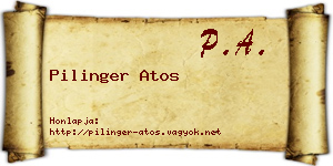 Pilinger Atos névjegykártya